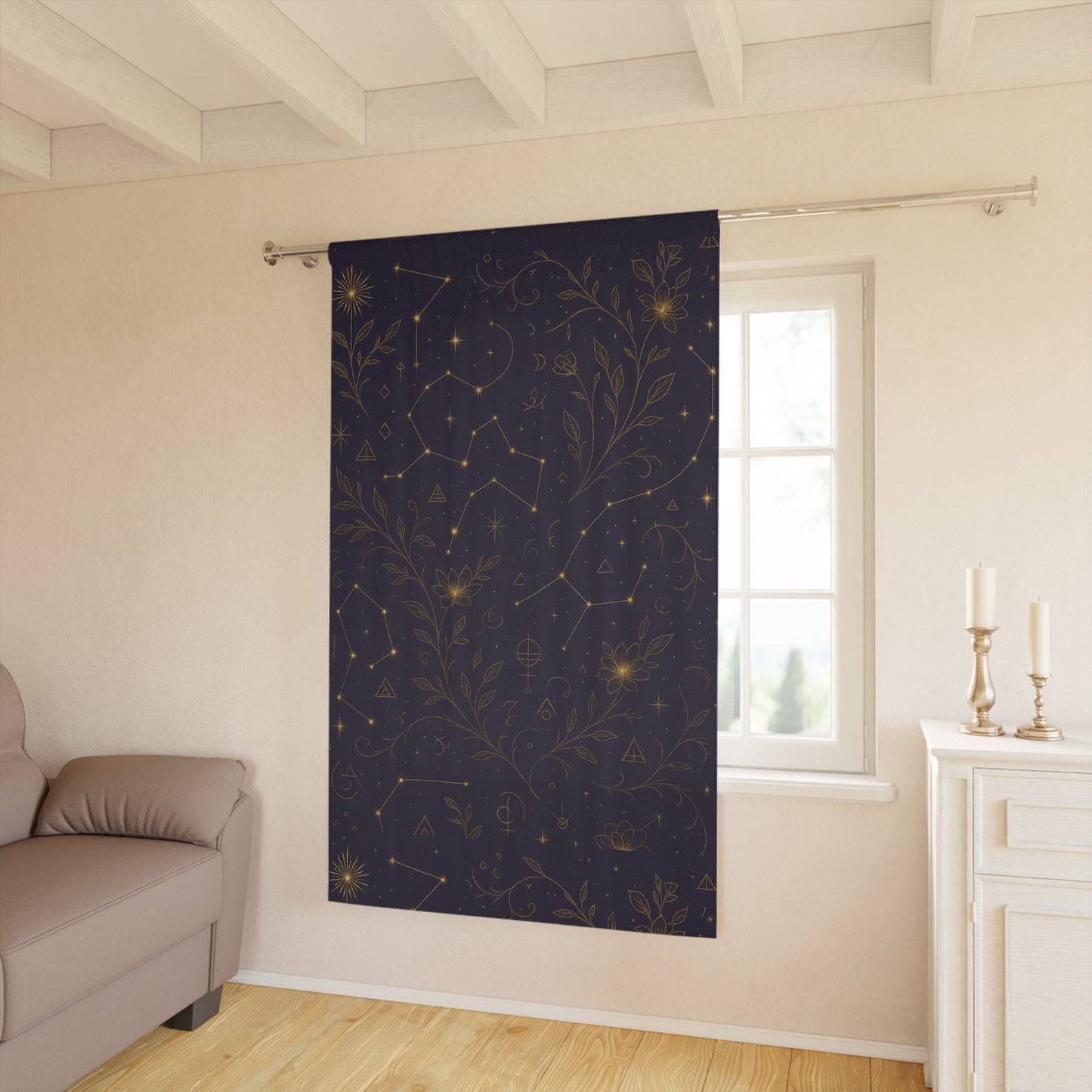 Zaria’s Midnight Dream Curtains – Deep Plum Purple Celestial Starry Night Window Panels
