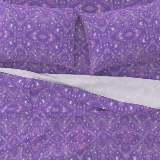 Celestial™ Luxury Cosmic Sheet Set – Purple Moons & Stars Bedding