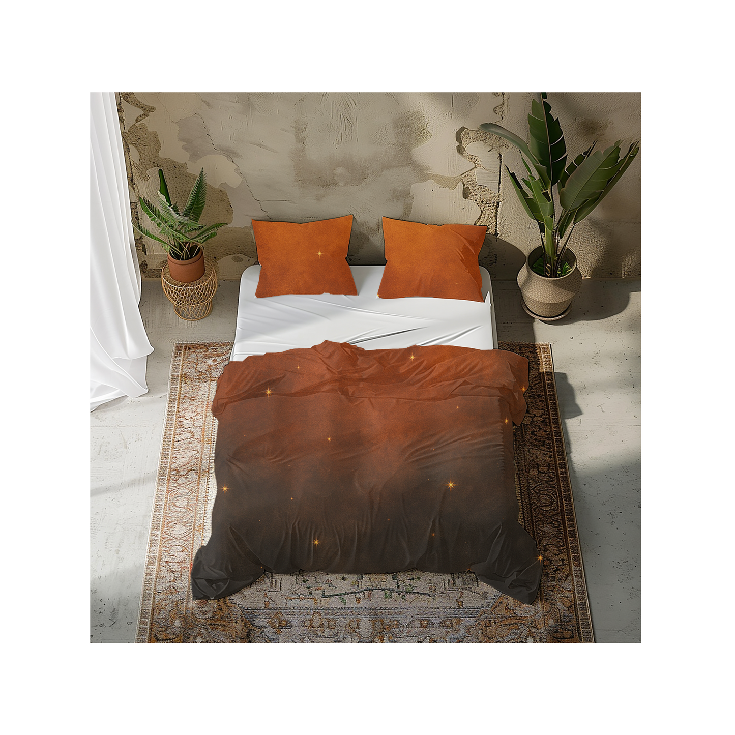 Cinnamon Smoke Duvet Cover – Abstract Cozy Fall Bedding | CelestialLinens™