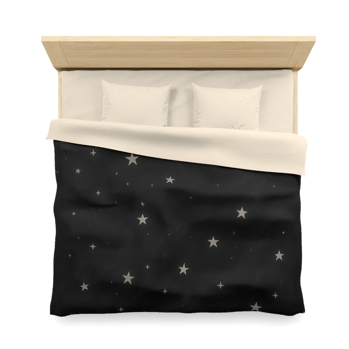 Obsidian Veil Duvet Cover – Black Celestial Moon & Stars Bedding for Modern Bedrooms