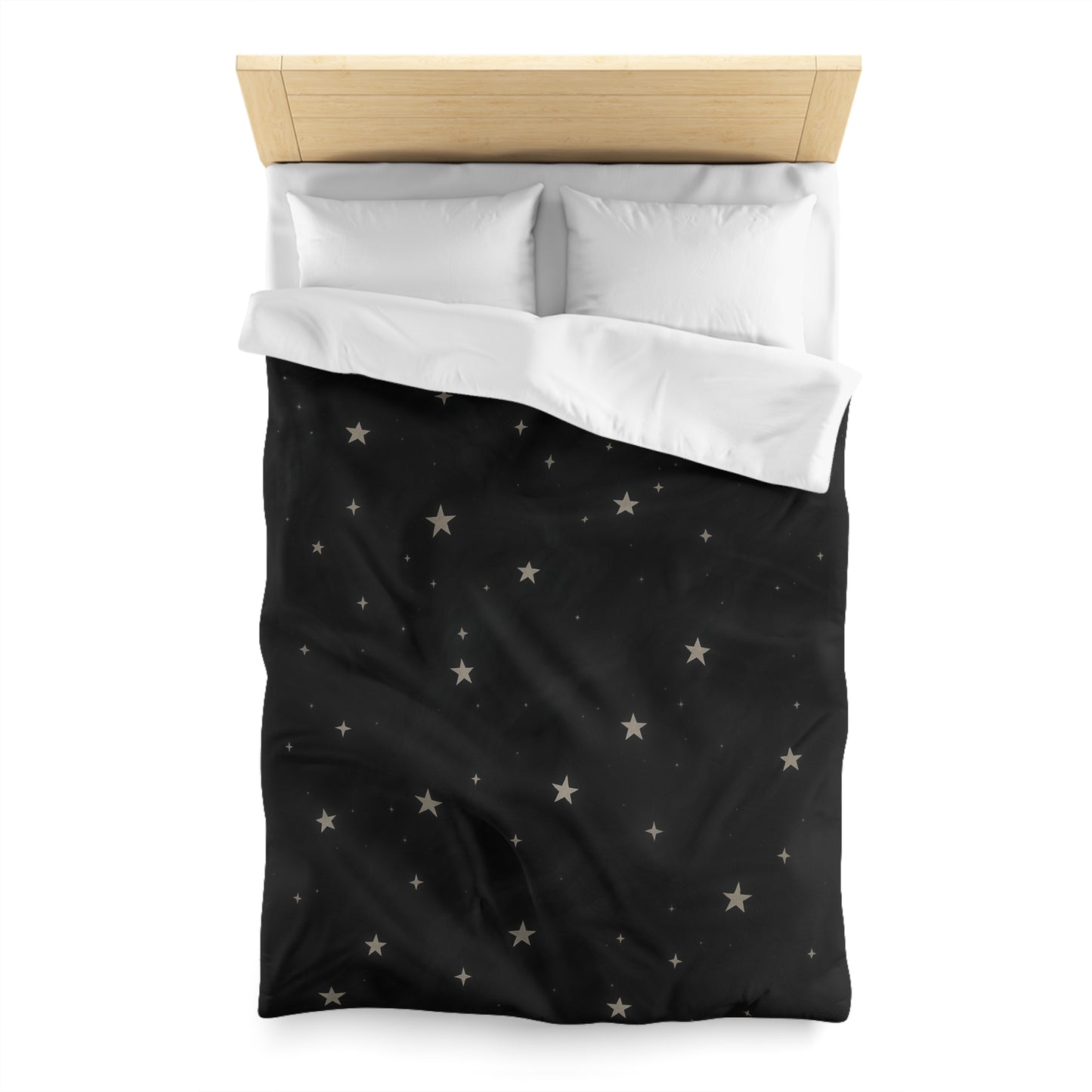 Obsidian Veil Duvet Cover – Black Celestial Moon & Stars Bedding for Modern Bedrooms