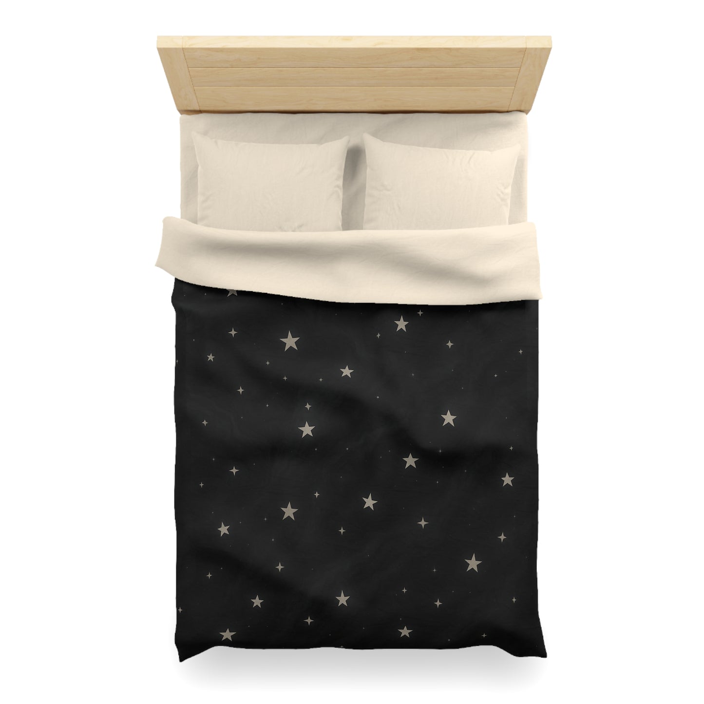 Obsidian Veil Duvet Cover – Black Celestial Moon & Stars Bedding for Modern Bedrooms