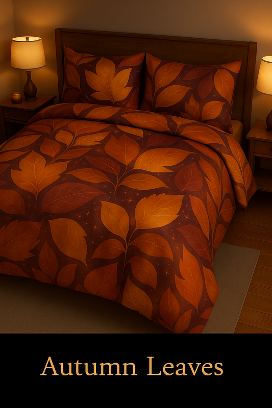 Autumn Leaves Celestial Duvet Cover | CelestialLinens™ Cozy Fall Bedding
