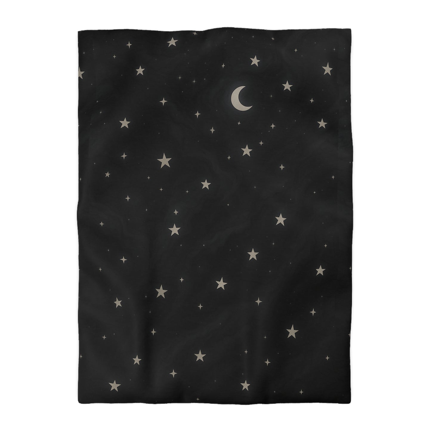 Obsidian Veil Duvet Cover – Black Celestial Moon & Stars Bedding for Modern Bedrooms