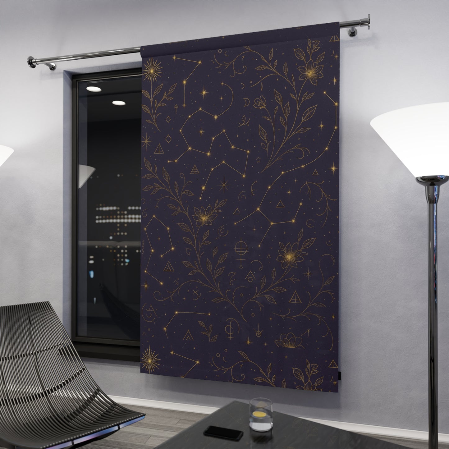 Zaria’s Midnight Dream Curtains – Deep Plum Purple Celestial Starry Night Window Panels