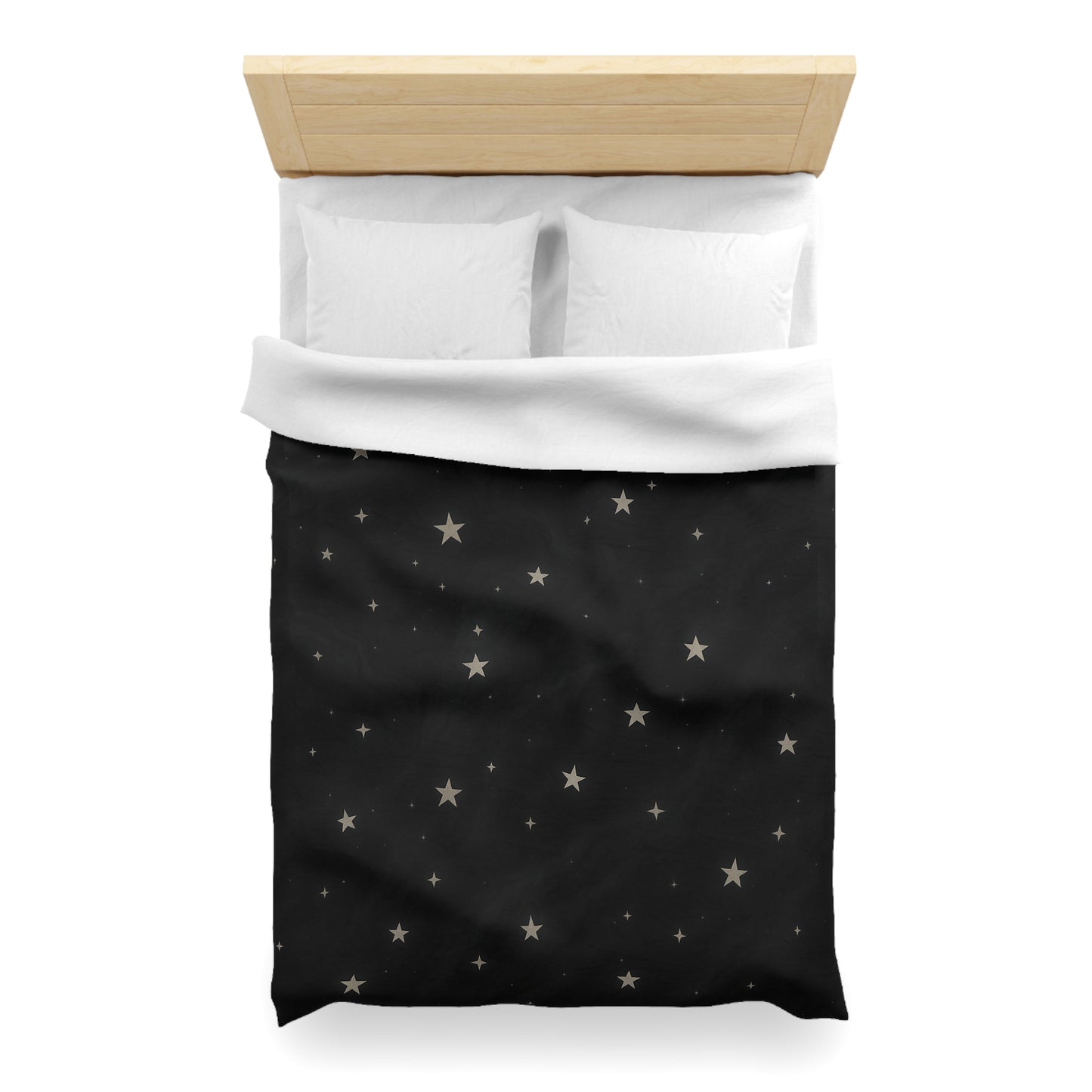 Obsidian Veil Duvet Cover – Black Celestial Moon & Stars Bedding for Modern Bedrooms