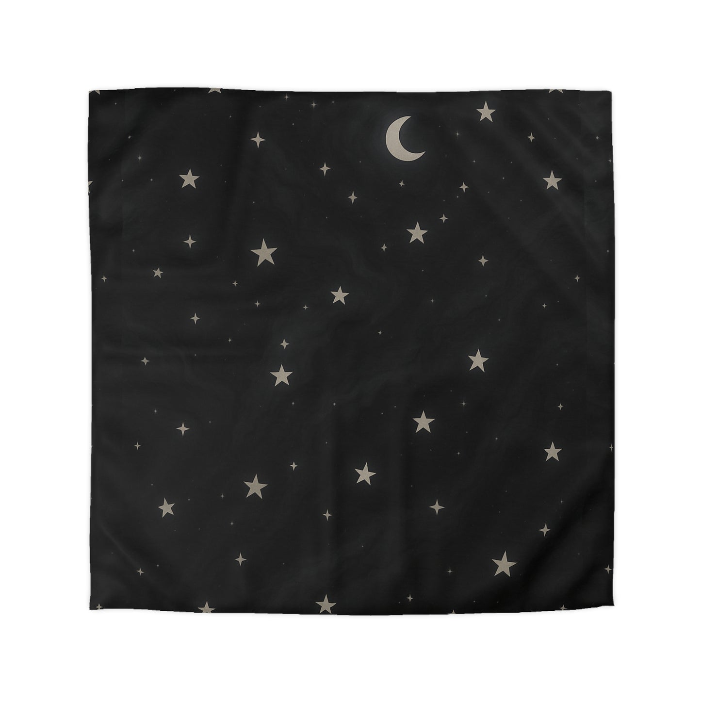 Obsidian Veil Duvet Cover – Black Celestial Moon & Stars Bedding for Modern Bedrooms