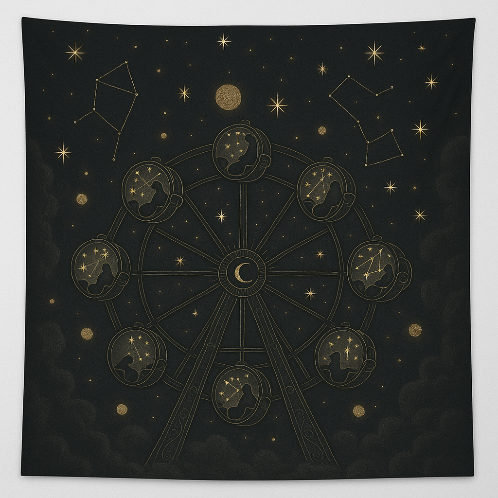 Cursed Carnival – Celestial Ferris Wheel Glow-in-the-Dark Duvet