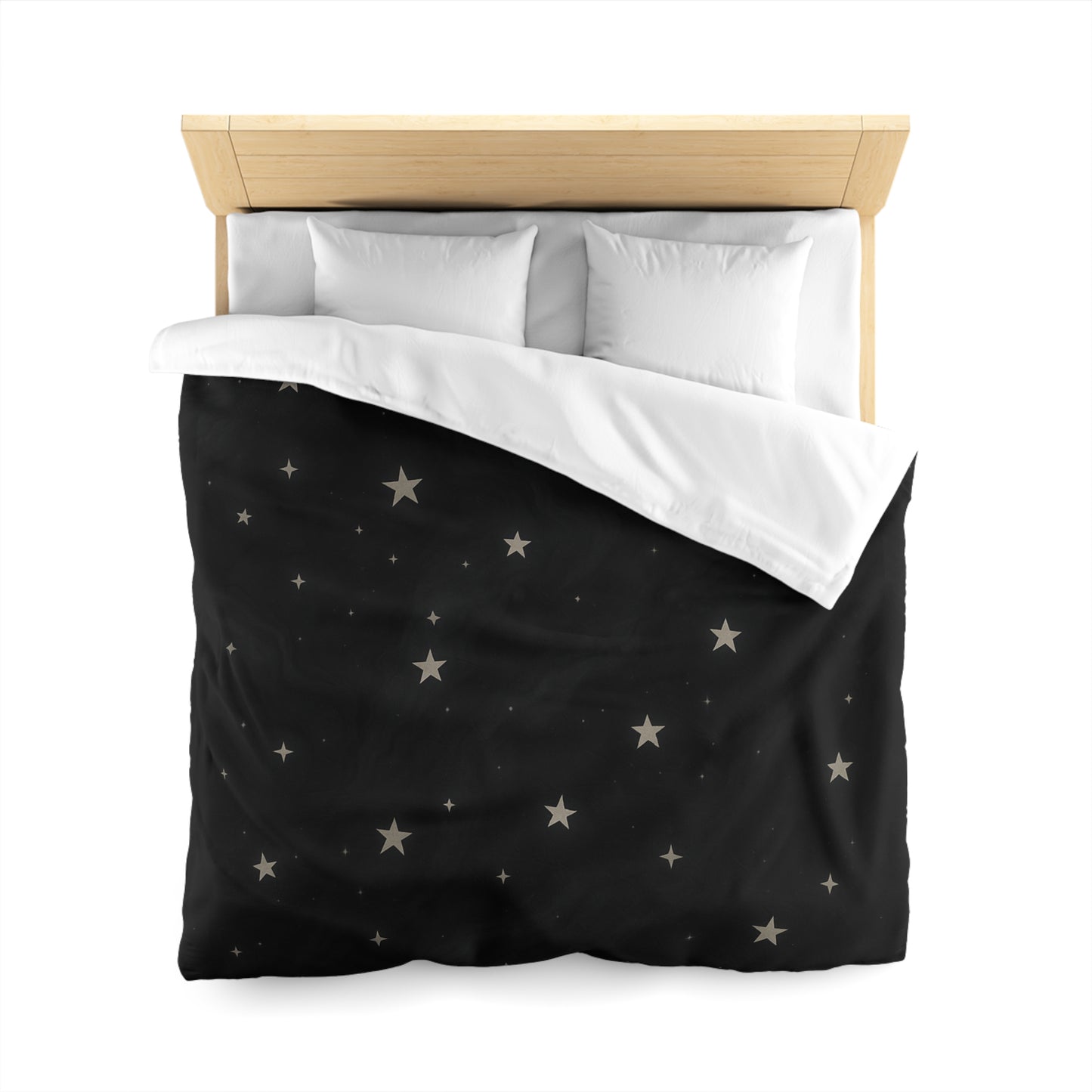 Obsidian Veil Duvet Cover – Black Celestial Moon & Stars Bedding for Modern Bedrooms