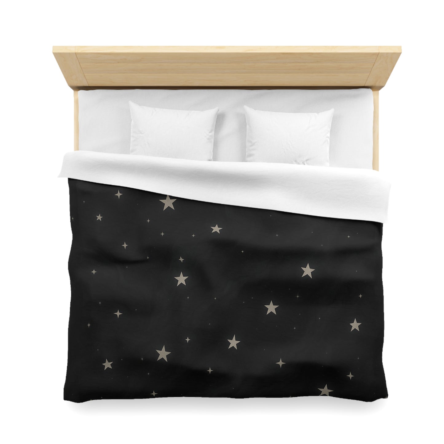 Obsidian Veil Duvet Cover – Black Celestial Moon & Stars Bedding for Modern Bedrooms