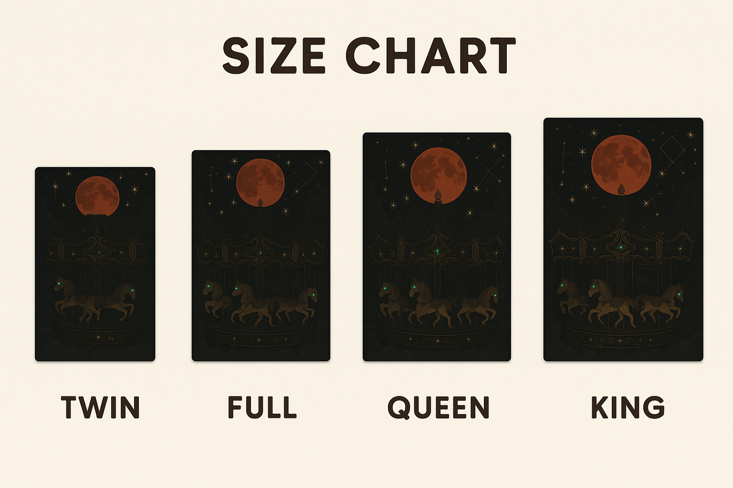 Cursed Carnival Glow-in-the-Dark Duvet Cover – Gothic Celestial Bedding Set