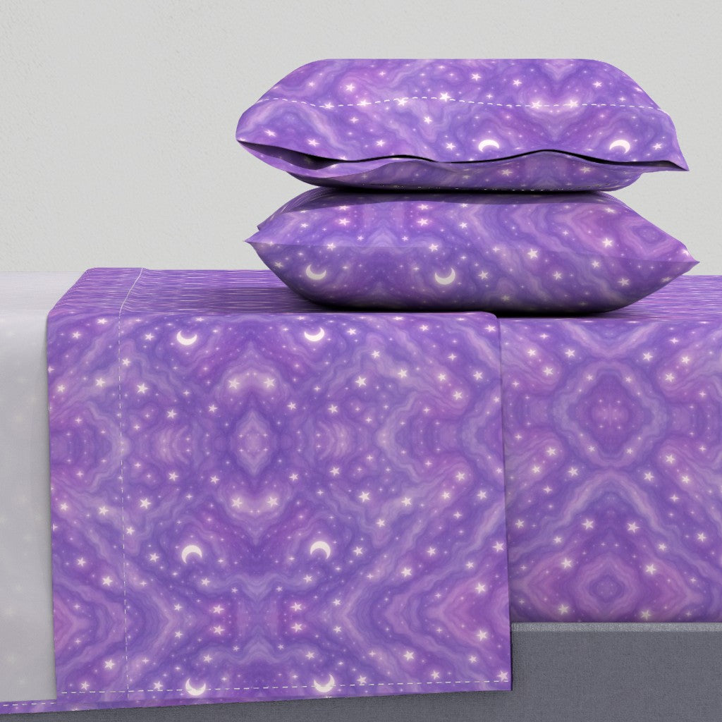Celestial™ Luxury Cosmic Sheet Set – Purple Moons & Stars Bedding
