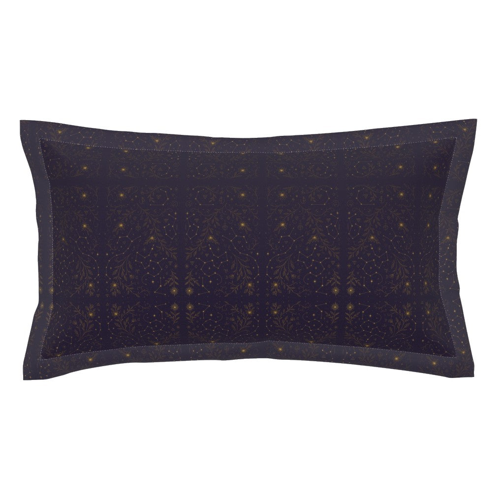 Zaria’s Midnight Dream Pillow Shams – Plum Purple Celestial Constellation Design