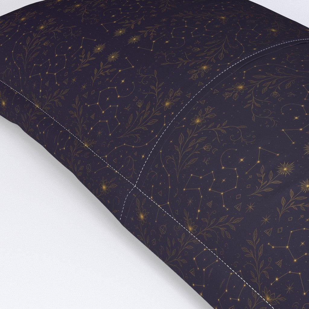 Zaria’s Midnight Dream Pillow Shams – Plum Purple Celestial Constellation Design