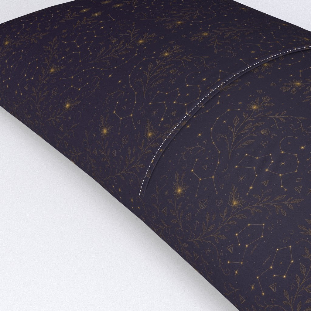 Zaria’s Midnight Dream Pillow Shams – Plum Purple Celestial Constellation Design