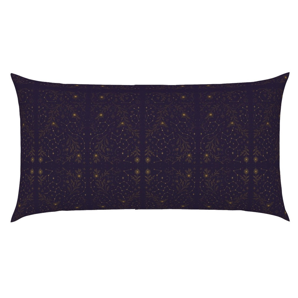 Zaria’s Midnight Dream Pillow Shams – Plum Purple Celestial Constellation Design
