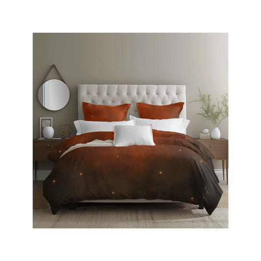 Cinnamon Smoke Duvet Cover – Abstract Cozy Fall Bedding | CelestialLinens™