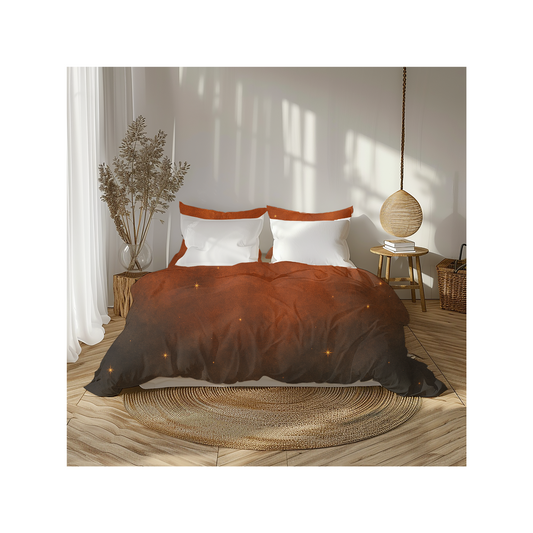 Cinnamon Smoke Duvet Cover – Abstract Cozy Fall Bedding | CelestialLinens™