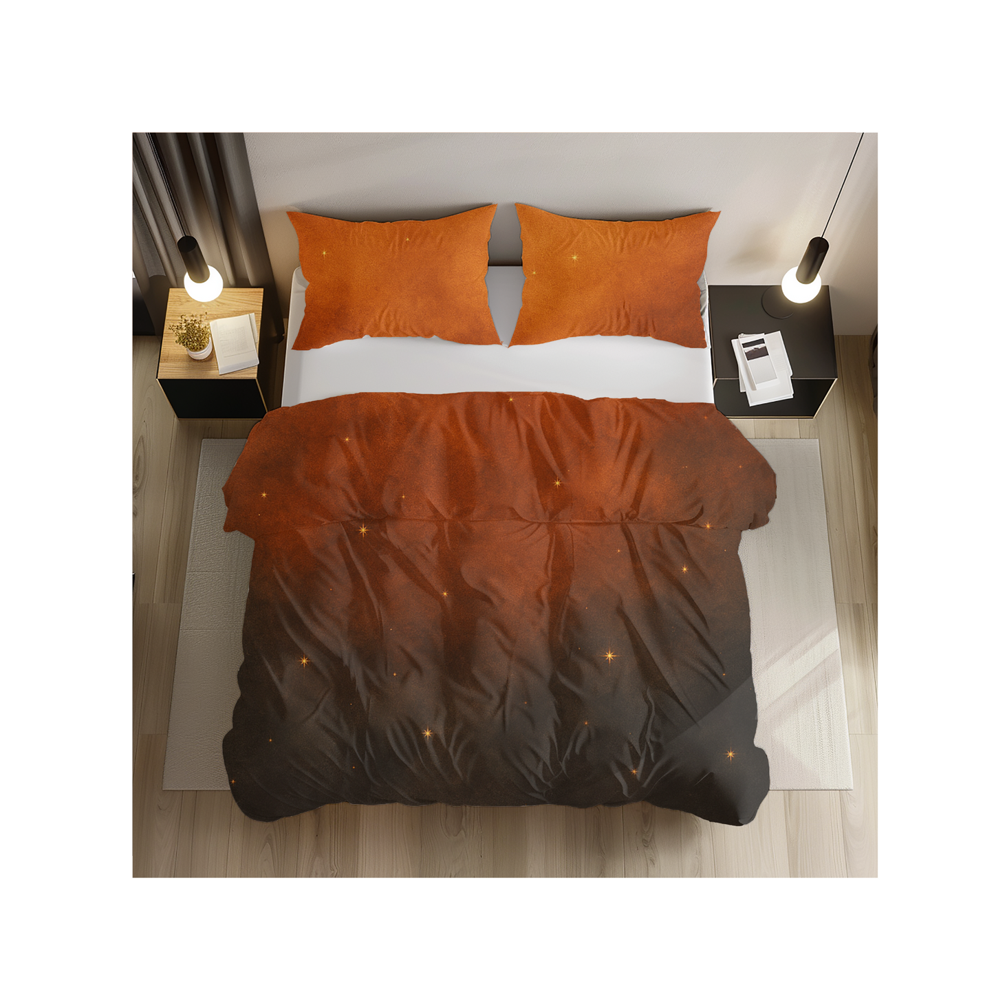 Cinnamon Smoke Duvet Cover – Abstract Cozy Fall Bedding | CelestialLinens™