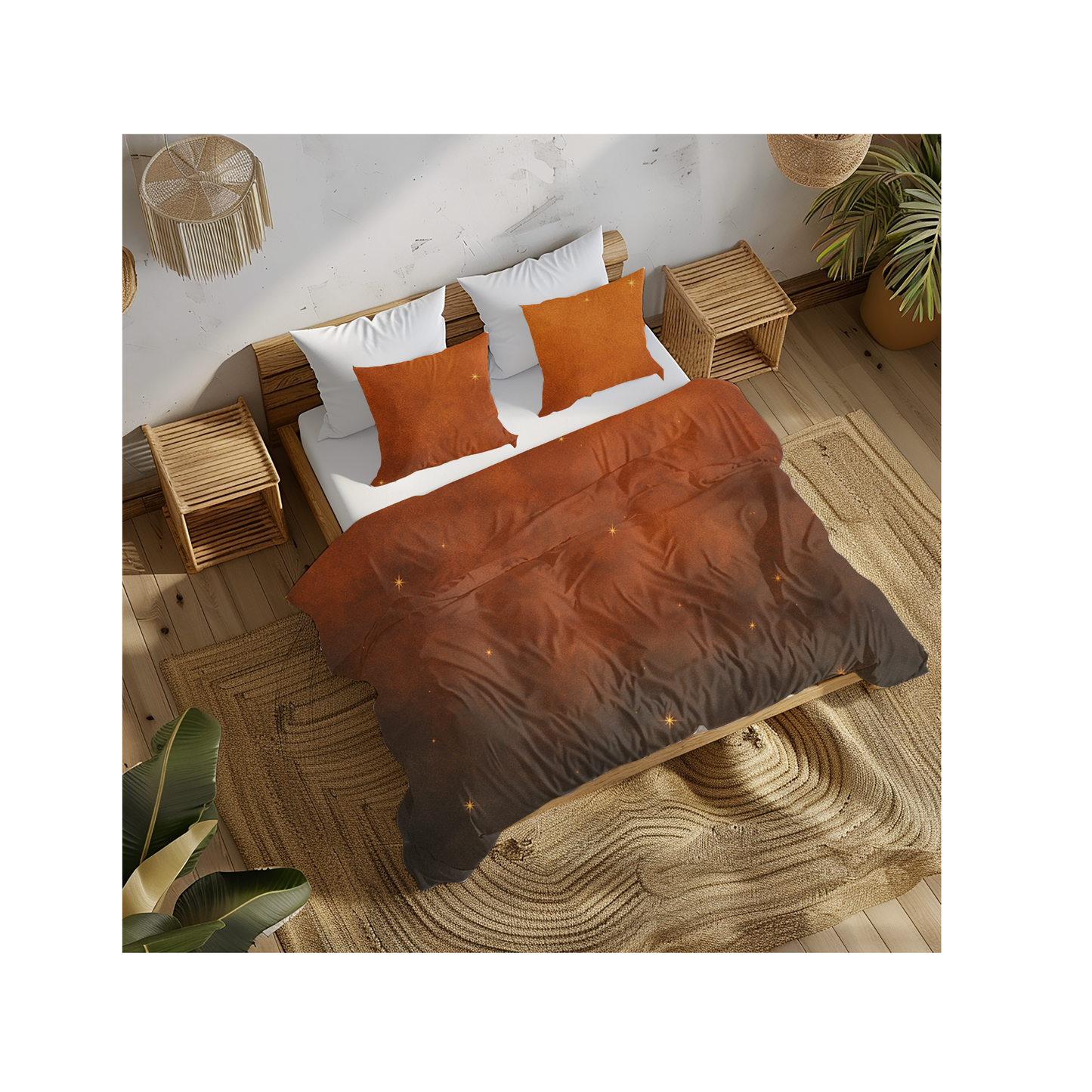 Cinnamon Smoke Duvet Cover – Abstract Cozy Fall Bedding | CelestialLinens™