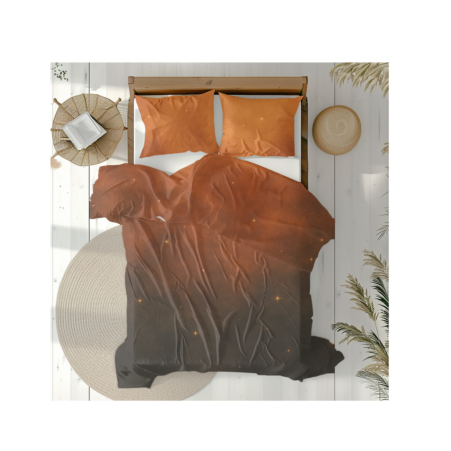 Cinnamon Smoke Duvet Cover – Abstract Cozy Fall Bedding | CelestialLinens™