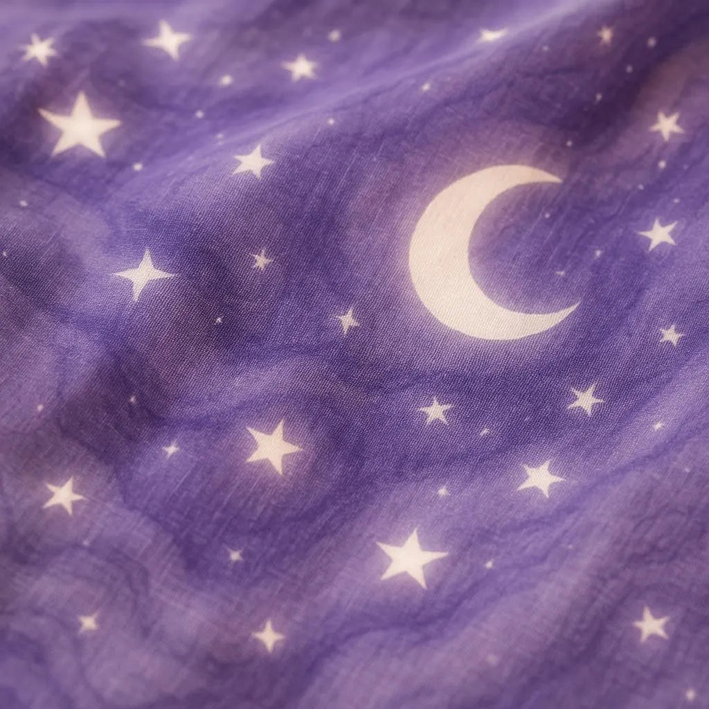 Celestial Celestial Duvet Set Set – Purple Marble Bedding with Moons & Stars | Mystic Linen Duvet Cover | Moon Bedroom Aesthetic | Queen/King